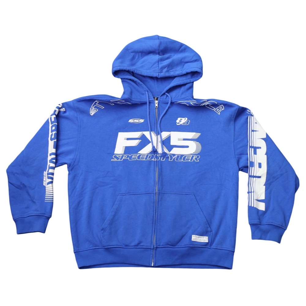 H&M Divided Racing Zip Up Hoodie Mens Medium Blue Excellent FX5 Speedstyler